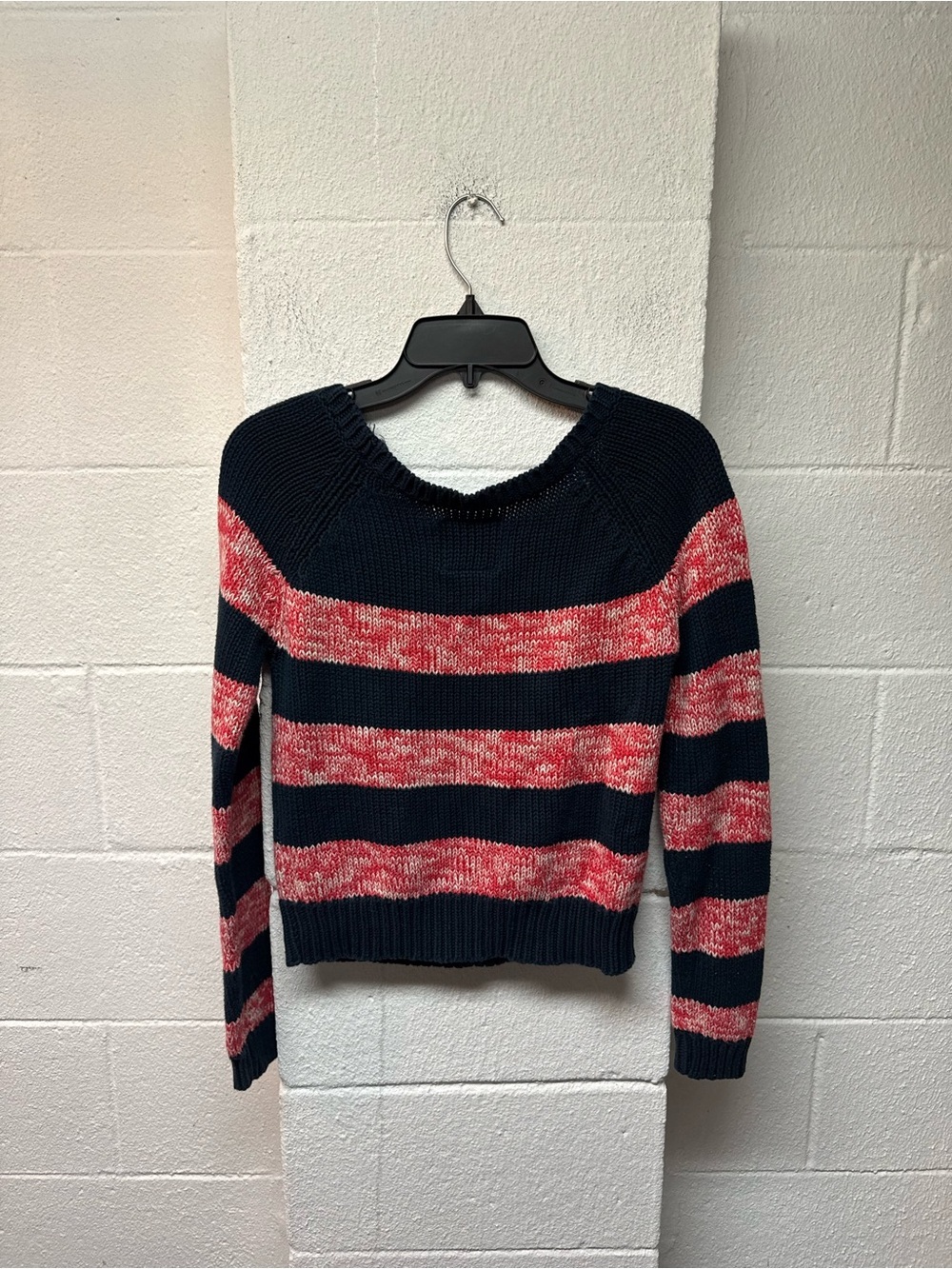 Women’s Navy & Red Striped Knit Sweater